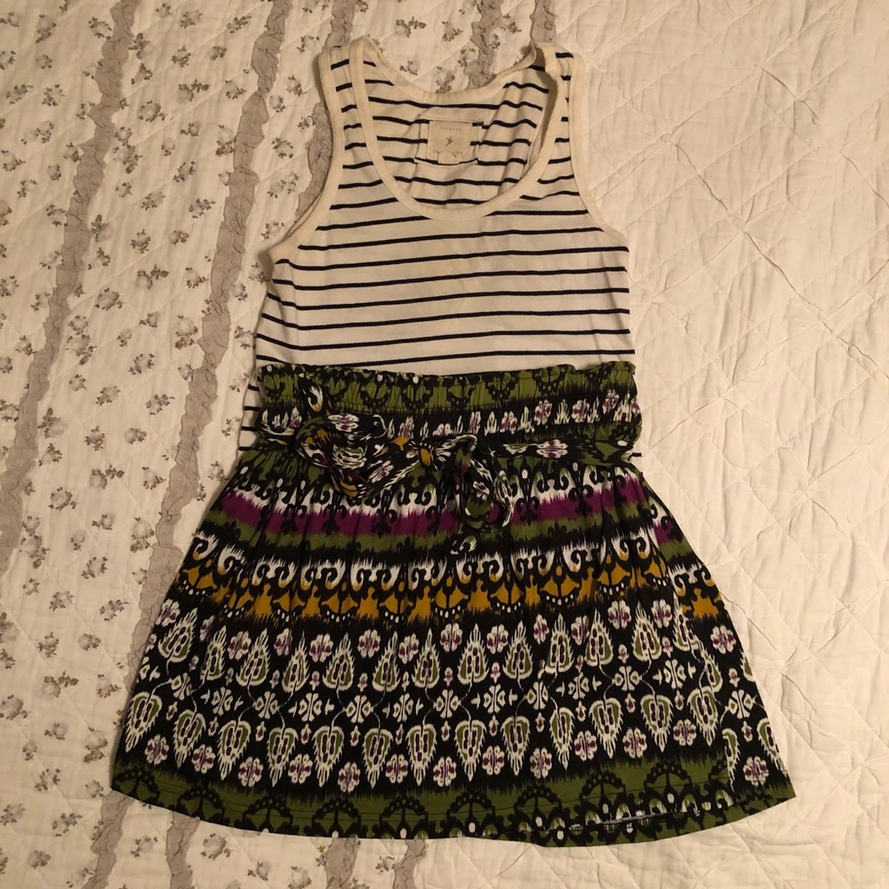 Tribal pattern flowy mini with tie waste - L